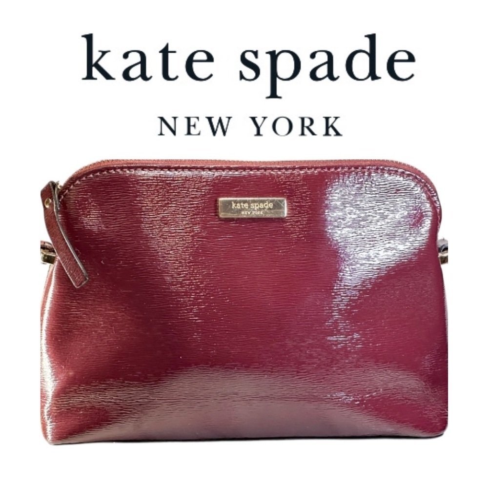 kate spade Burgundy Saffiano Patent Leather Crossbody and Shoulder Bag ♠️